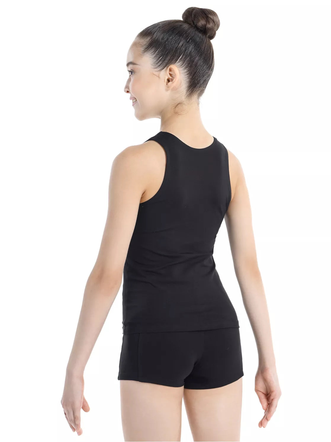 Black cotton half- wrestling tank top